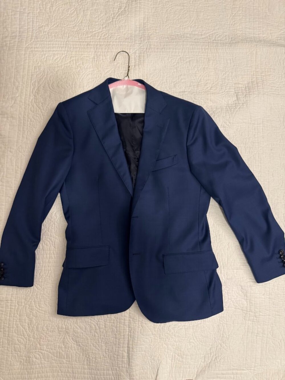 SuitSupply Lazio Mid Blue Super 110s Perennial Suit - 38S jacket and 33W trouser
